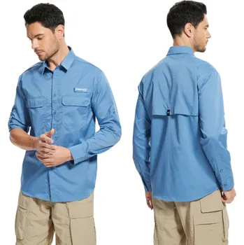 Pánská košile Pánská košile dlouhý rukáv Polyester Jednobarevné provedení Zapínání na knoflíky s límečkem a kapsičkami pro každodenní nošení modrá XXL