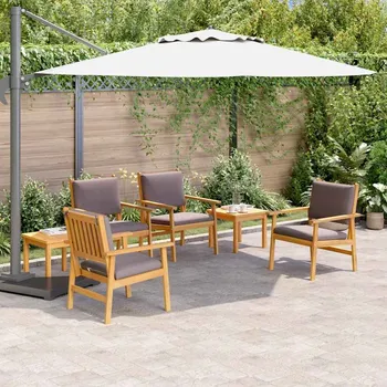 Zahradní lehátko Sada zahradních pohovek 6 pcs Hnědá Masivní akátové dřevo Hnědá3331816