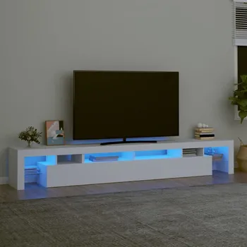 Televizní stolek TV skříňka s LED osvětlením bílá 260x36,5x40 cm Bílá3152778
