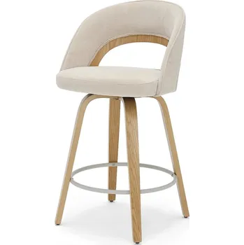 Barová židle Otočná barová židle PAOLA - béžová / dub
