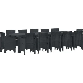 Zahradní jídelní souprava 13 pcs Antracit Syntetický ratan Antracitová3378613