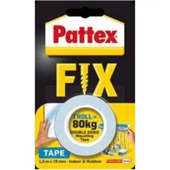 Lepicí páska Montážní páska Pattex FIX - oboustranná, Standard, 80 kg, 19 mm x 1,5 m