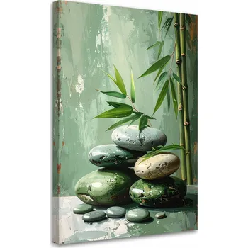 Obraz Obraz do obýváku ložnice kanceláře, Zen kameny spa bambus imitace 60x90