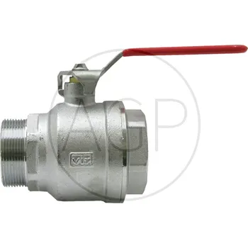 Ventil Mosazný kulový ventil, přípoj 1 1/2", montážní délka 101 mm, 2-cestný ventil, 1 1/2" vnitřní závit