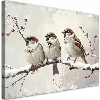 Obraz Obraz do obýváku, ložnice, kanceláře, Vrabci sedící na větvi 45x30