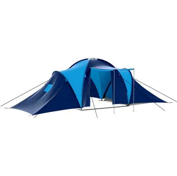 Outdoorové vybavení vidaXL Kempingový stan látkový pro 9 osob tmavě modrý a modrý