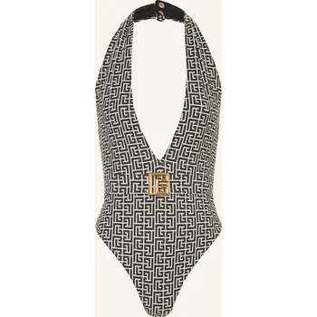 Dámské plavky Balmain Dámské Neckholder Plavky Monogramme, režná / černá, 40