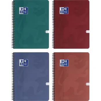 Blok KROUŽKOVÝ BLOK A4 100 LISTŮ S MŘÍŽKOU NA SPIRÁLE, ZÁPISNÍK OXFORD TREND MIX