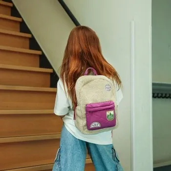 Dětský batoh Studio Noos Dětský batoh Midi Teddy - Ecru/Purple