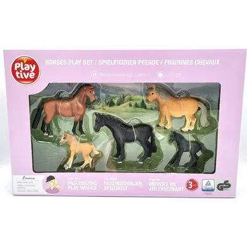 Figurka PLAY TIVE figurky, figurky koní SADA 4 kusů