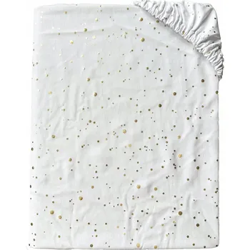 Prostěradlo Prostěradlo Luisine bílé se zlatým potiskem 60 x 120 cm