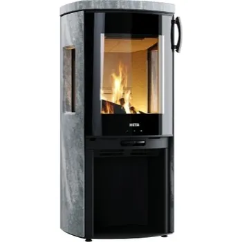 Krbová kamna HETA Icon-Line Moderna mastek boční prosklení šedý lak