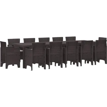 Zahradní jídelní souprava 13 pcs Hnědá a světle šedá Hnědá3378619