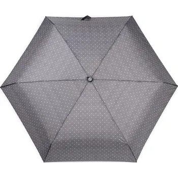 Skládací mini deštník s puntíky - 5 šedá