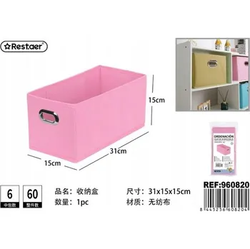 Úložný box Obdélníkový úložný krabička s kovovým zapínáním, z netkané textilie