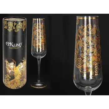 Sklenice SKLENICE NA ŠAMPAŇSKÉ GUSTAV KLIMT STROM ŽIVOTA SKLO DEKORATIVNÍ DÁREK