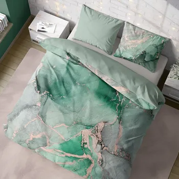 Povlečení POVLEČENÍ BAVLNĚNÝ SATÉN 160X200 MARMOROVÝ VZHLED
