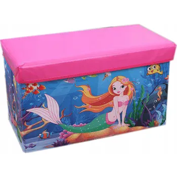 Úložný box Skládací box na hračky truhla s víkem pohádková mořská panna 57 cm