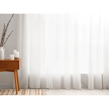 Voál krémově bílý hladký s olůvkem ZAC-003 výška 295 cm Šití na míru