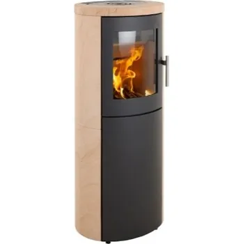Krbová kamna HETA Scan-line 810 černý lak a kompletní obklad pískovec tobacco