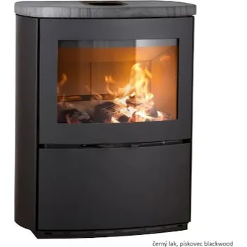 Krbová kamna HETA Scan-line 1000 černý lak a horní deska pískovec blackwood