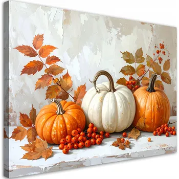 Obraz Obraz do kuchyně jídelny, Dýně zátiší na bílém malovaném pozadí 60x40