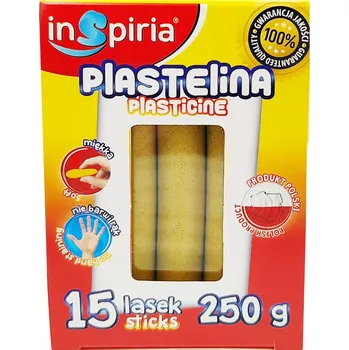 Modelovací hmota BROKÁTOVÁ PLASTELÍNA ZLATÁ SADA 15 TYČINEK MĚKKÁ ŠKOLNÍ HMOTA PRO DĚTI