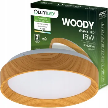 Stropní Svítidlo LED Panel Nástěnný Stropní Svítidlo Svítidlo 18W 4000K DŘEVO IP44 27cm