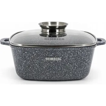 Hrnec Hrnec indukční čtvercový mramorový 6.5L 28cm nepřilnavý s poklicí