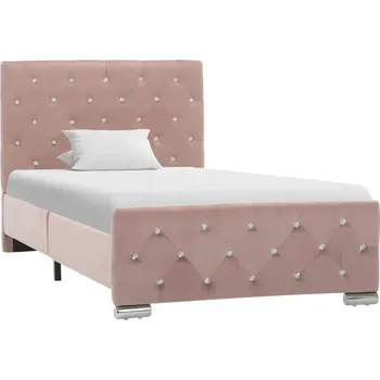Postel Rám postele sametový růžový 211 x 96 x 87 cm, vhodný pro matrace 90 x 200