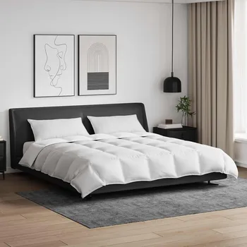 Sada přikrývek s polštářem 3 pcs Bílá Peří Bílá 3377006