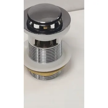 Sifon Umyvadlová výpusť malá s přepadem klik-klak kulatý stříbrná chrom