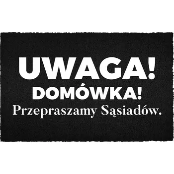 Rohožka KOKOSOVÁ VSTUPNÍ ROHOŽKA 40X60 STYLOVÁ S ČERNÝM DEKORATIVNÍM POTISKEM