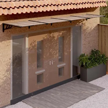 Markýza Vchodová stříška černá 396 x 90 cm polykarbonát Černý153703