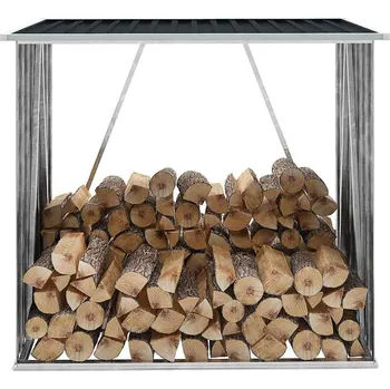 vidaXL Zahradní kůlna na dříví pozinkovaná ocel 163x83x154 cm [47091] Barva: antracitová