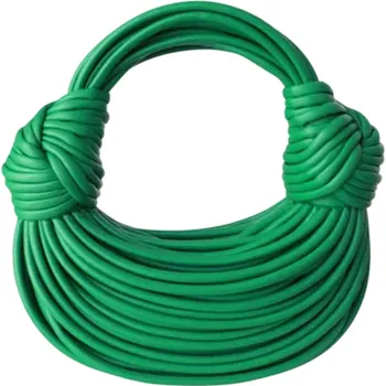Kabelka Dámská luxusní nudlová kabelka 25 x 10 x 27 cm Lanové vázání Elegantní taška Umělá kůže a polyester Stylový doplněk pro každodenní nošení zelená