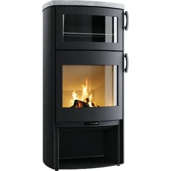 Krbová kamna HETA Icon-Line Eclipse XL B šedý lak a horní deska mastek