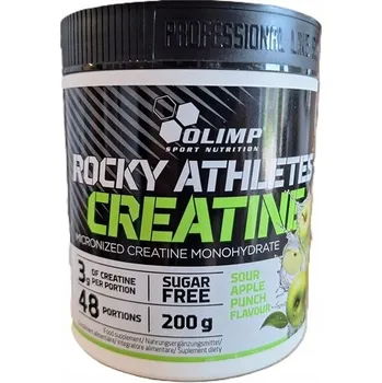 Kreatin Olimp Rocky Athletes Creatine 200 g kreatin monohydrát příchuť jablko (Apple Punch)