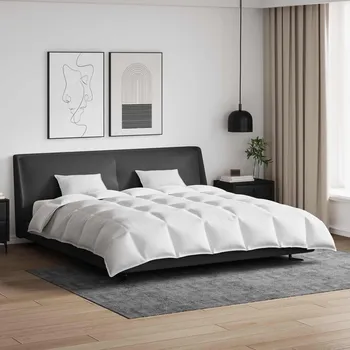 Sada přikrývek s polštářem 3 pcs Bílá Peří Bílá 3377148