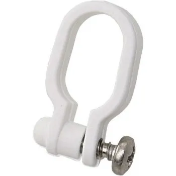 Oko do hlavní plachty - Plastový šekl na posuvníky „šroubovací“, 45 mm, bílý