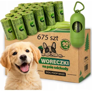 Sáčky na psí exkrementy NA PSÍ EXKREMENTY BIOLOGICKY ROZLOŽITELNÉ Sáčky na Hovínka BIO + POUZDRO 675 kusů