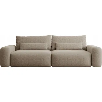 Pohovka Rozkládací třímístná pohovka Carnos světle hnědá šenil, černé nohy