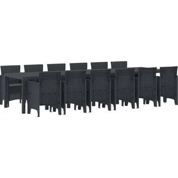 Zahradní jídelní souprava 13 pcs Antracit Ratan Polt Antracitová3378775