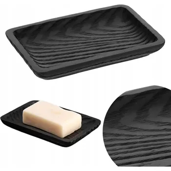 Mýdlenka MÝDLENKA DO KOUPELNY ČERNÁ obdélníková volně stojící podložka na mýdlo