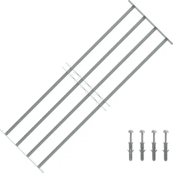 Okno Nastavitelná bezpečnostní okenní mříž se 4 příčkami 1000–1500 mm Stříbrná141387
