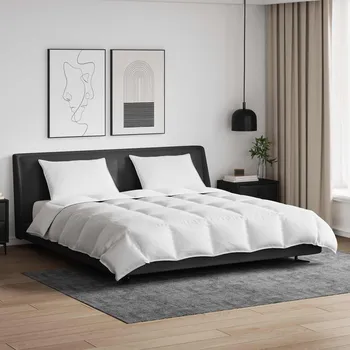 Zahradní pohovka Sada přikrývek s polštářem 3 pcs Bílá Peří Bílá3376974