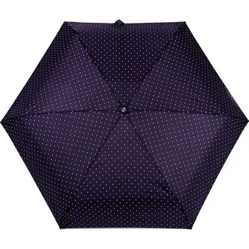 Skládací mini deštník s puntíky - 4 modrá tmavá