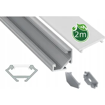 LED páska LED hliníkový profil rohový Worthy-C + Kryt 2m