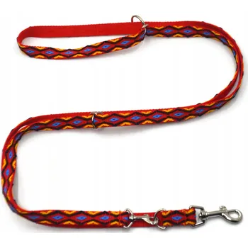 Vodítko pro psa Nastavitelná, přepínací vodítko pro střední psy, vzor romby, 20 mm / 220 cm