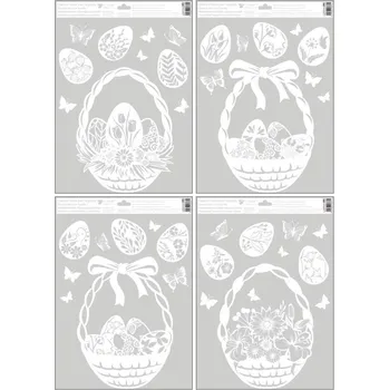 Okenní dekorace Velikonoční okenní fólie - Velikonoční košík - 30&nbsp;x 42 cm - 6882